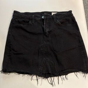 Bridge by Gly Black Distressed Bottom Jean Skirt, Size 28